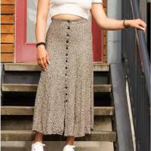 Susan Lawrence Patterned Button-Front Maxi Skirt